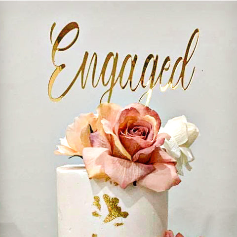 Engaged Cake Topper