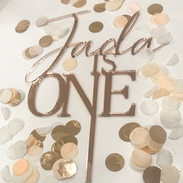 Name and Age (written) Cake Topper