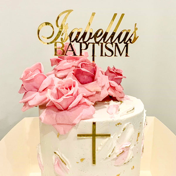 Name Baptism Cake Topper