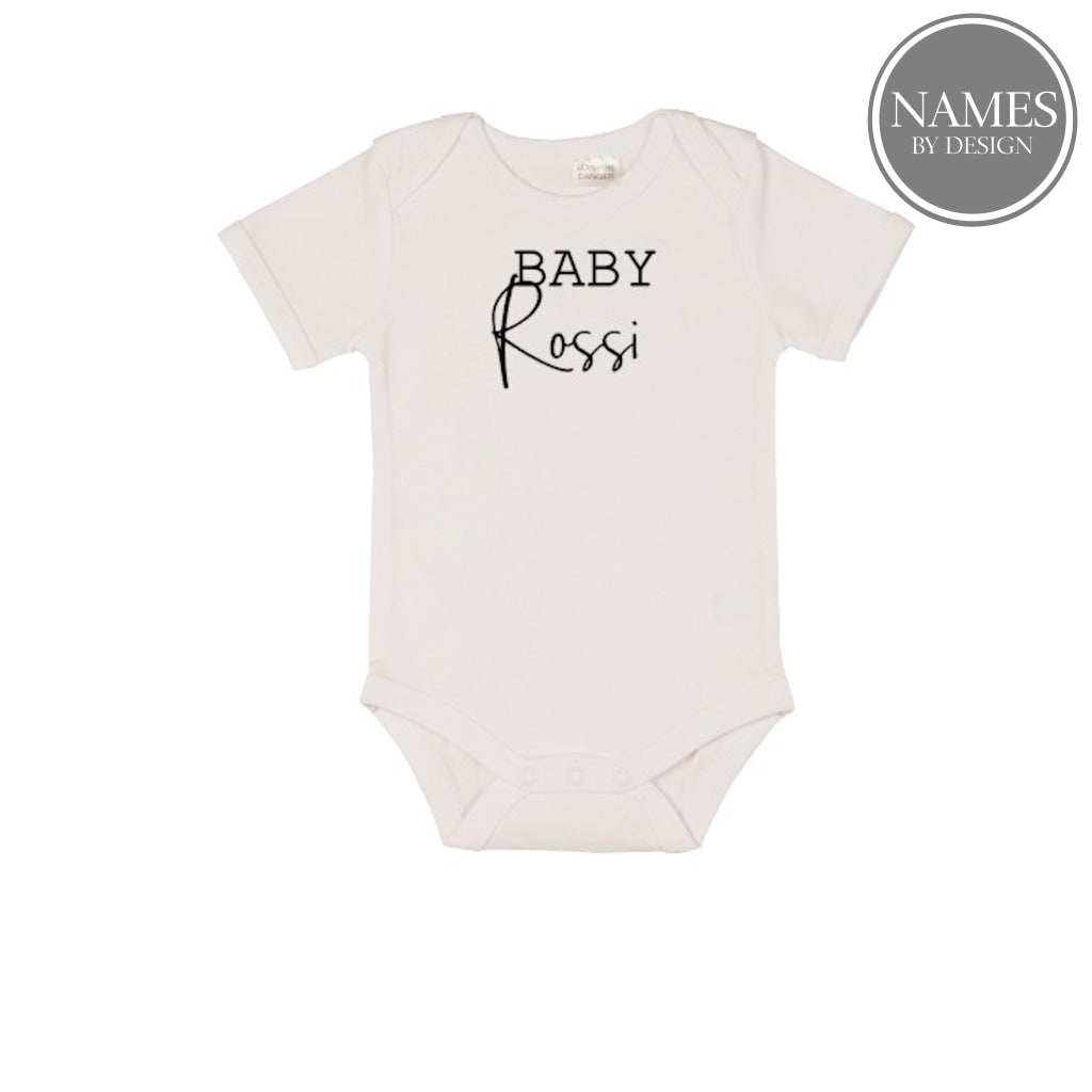 Baby Name Short Sleeve Bodysuits Personalised Clothing