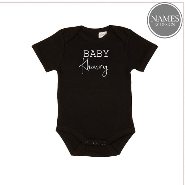 Baby Name Short Sleeve Bodysuits Personalised Clothing