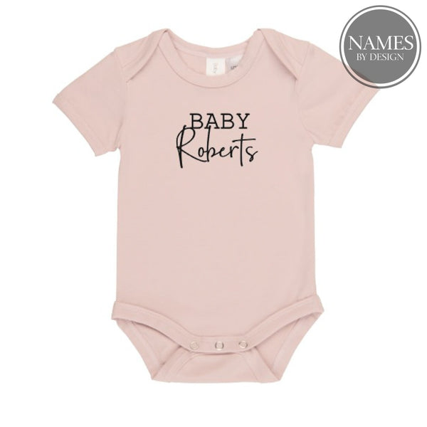 Baby Name Short Sleeve Bodysuits Personalised Clothing