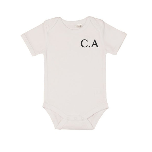 Initials Short Sleeve Bodysuits